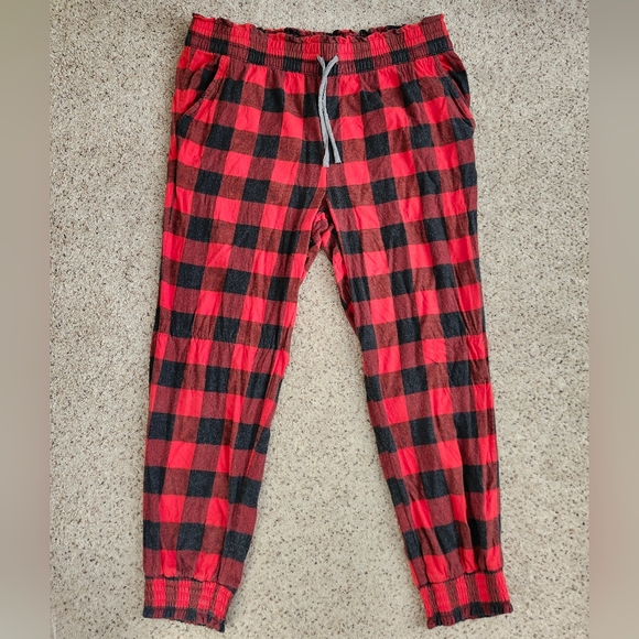 aerie Other - Aerie Red Plaid Pajama Joggers